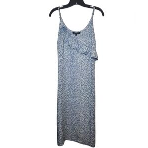 Velvet Heart Women's Blue/White Ditsy Animal Print Ruffled Maxi Dress Size XS